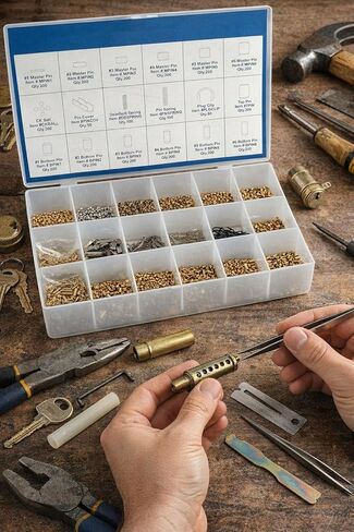 مجموعة Kwikset Rekey - مجموعة إعادة قفل القفل الاحترافية المكونة من 200 قطعة مع دبابيس ونوابض وأدوات - مجموعة أقفال DIY من الدرجة التجارية للمنزل والتأجير وأقفال الأعمال in Kuwait