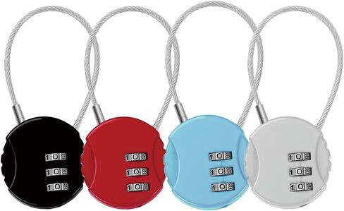 4 Pack Combination Lock, 3 Digit Padlock Combination Waterproof Locker Lock Luggage Suitcase Padlock for Travel School Gym Backpack in Saudi Arabia