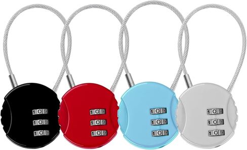 4 Pack Combination Lock, 3 Digit Padlock Combination Waterproof Locker Lock Luggage Suitcase Padlock for Travel School Gym Backpack in Saudi Arabia