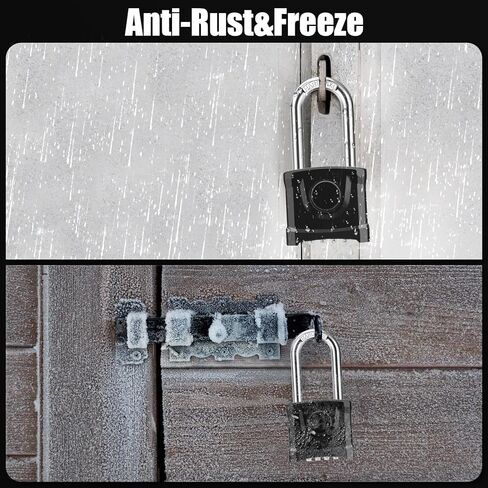 2 Pack Long Shackle Heavy Duty Outdoor Padlock, One-Key Unlocking, Diyife 4 Digit Combination Padlock with Anti-Pick 8mm Shackle, Anti-Error Design Suitable for Garage, Gate, Garden, Fence in Saudi Arabia