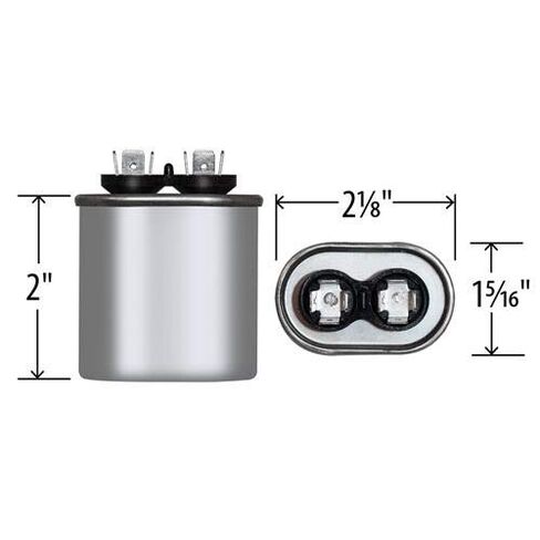 10 uF x 370 VAC Oval Run Capacitor by JARD # 12908 in Saudi Arabia