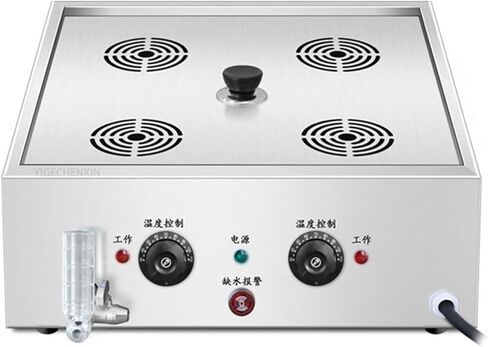 Versatile Commercial Electric Steamed Bun Machine, 2000W 4000W Temperature Control Stainless Steel Buns Steaming Steamer Equipped with Water Shortage Alarm Function(2/4/6 Holes),2 Holes in Saudi Arabia