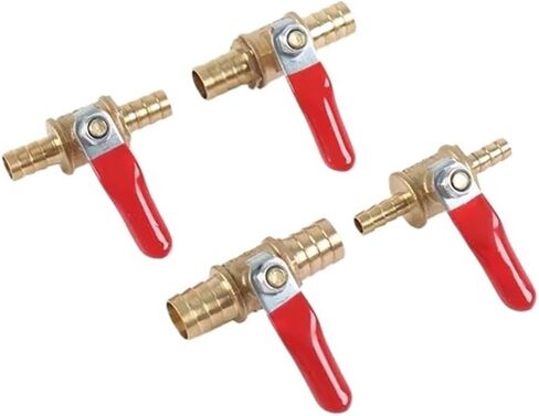 1 قطعة 6 مللي متر 8 مللي متر 10mm12mm الكرة وقف الكرة صمام خرطوم بارب مضمنة المياه النفط الهواء الغاز خط الوقود صمام كروي نحاسي صغير (10 مللي متر) in Kuwait