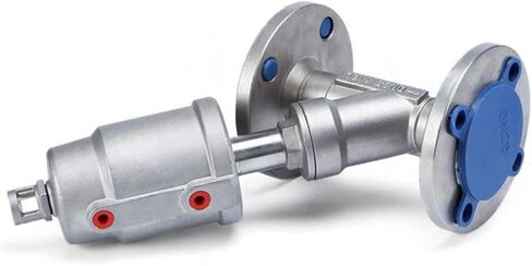 DN25 Stainless Steel Flanged Pneumatic Angle Seat Valve(Normally Closed,Double Acting) in Saudi Arabia
