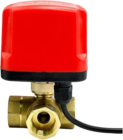 3/4 "صمام كروي مقاوم للماء ثلاثي الاتجاهات صمام كروي نحاسي صمام كروي ثلاثة أسلاك أو سلكين (T Type_24VDC_CR02) in Kuwait