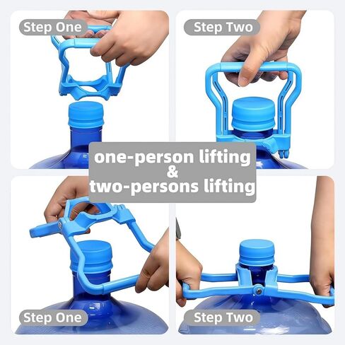 5 Gallon Water Bottle Carrier 2Pcs Set with 4 Jug Cap Jug Carrier, Heavy-Duty Ergonomic Handle with Dual-Mode Lift, Non-Slip Design for Easy and Secure Carrying, Fits Standard 5-Gallon Water Jugs in Saudi Arabia