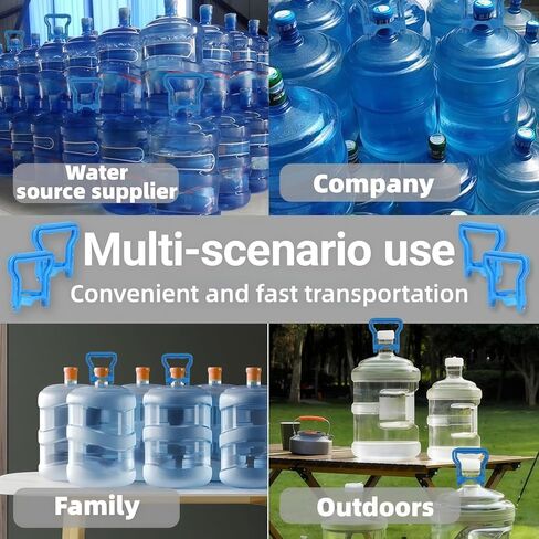 5 Gallon Water Bottle Carrier 2Pcs Set with 4 Jug Cap Jug Carrier, Heavy-Duty Ergonomic Handle with Dual-Mode Lift, Non-Slip Design for Easy and Secure Carrying, Fits Standard 5-Gallon Water Jugs in Saudi Arabia