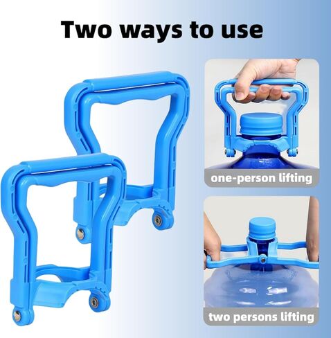5 Gallon Water Bottle Carrier 2Pcs Set with 4 Jug Cap Jug Carrier, Heavy-Duty Ergonomic Handle with Dual-Mode Lift, Non-Slip Design for Easy and Secure Carrying, Fits Standard 5-Gallon Water Jugs in Saudi Arabia