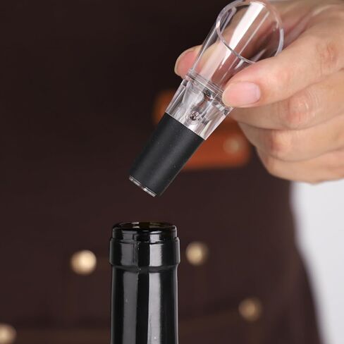 Wine Aerator Pourer | Premium Aerating Spout and Decanter Set - Improve Taste and Smell Immediately,Perfect Wine Gift(2PCS)- Black in Kuwait