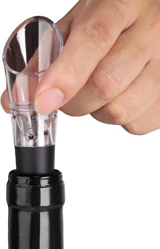 Wine Aerator Pourer | Premium Aerating Spout and Decanter Set - Improve Taste and Smell Immediately,Perfect Wine Gift(2PCS)- Black in Kuwait