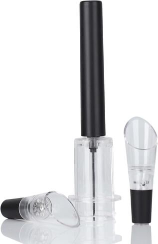 Wine Aerator Pourer | Premium Aerating Spout and Decanter Set - Improve Taste and Smell Immediately,Perfect Wine Gift(2PCS)- Black in Kuwait