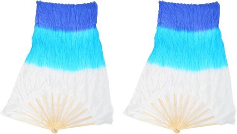 Belly Dance Fans, 1.5m Silk Fan with Radiant Effects Artificial Silk Belly Dance Fan, Tricolor Square Dancing Fan for Dance Performances and Practices in Saudi Arabia