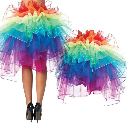قوس قزح توتو تنورة فخر قوس قزح ذيل ملون الطبقات الدانتيل تنورة صخب الرقص تول توتو تنورة مع شريط قابل للتعديل للنساء الفتيات فخر LGBTQ موكب ديكور حفلات الهالوين كرنفال زي in Kuwait