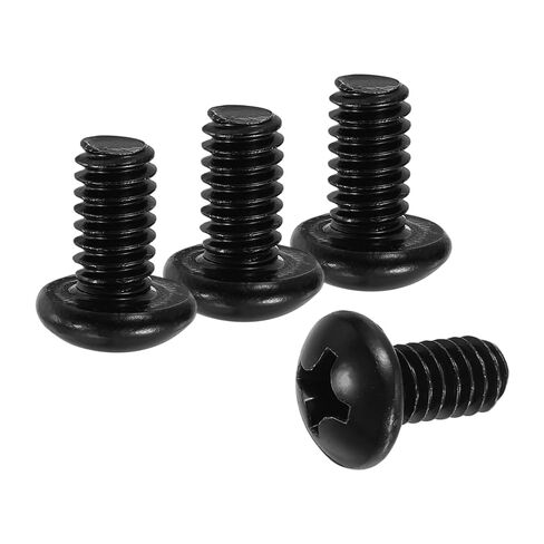 PATIKIL 1/4-20 x 1/2" Pan Head Machine Screws, 25 Pcs 304 Stainless Steel Round Head Screws for Cabinet Drawer Knob Pull Handle, Phillips Drive, Fully Threaded, Black Oxidation in Saudi Arabia