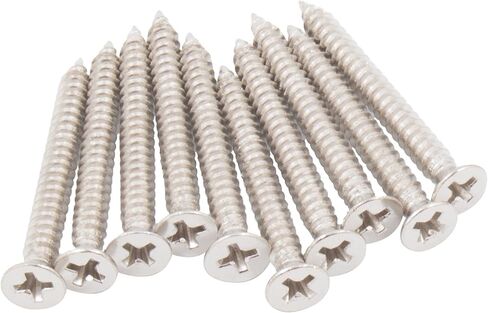 Stone Harbor Hardware Strike Screws, #8 x 1-1/2", 10-Pack, Satin Nickel in Kuwait