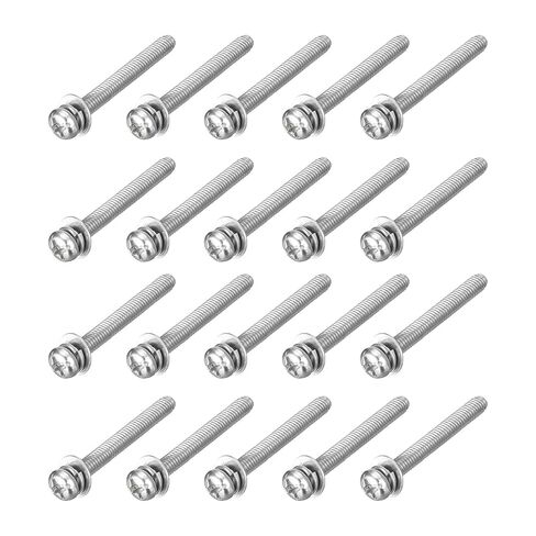 uxcell M5 x 10mm 304 Stainless Steel Phillips Pan Head Machine Screws Bolts Combine with Spring Washer and Plain Washers 20Pcs in Saudi Arabia