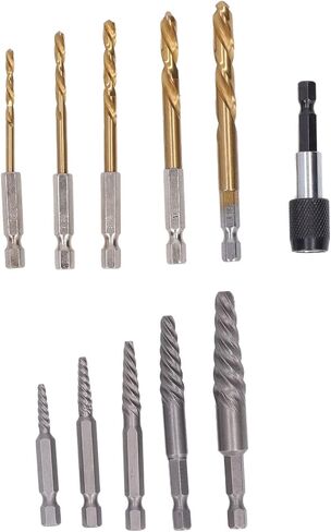 Jeanoko 11 Piece Screw Extractor Set, Strong High Speed Steel Screw Remover Tool for Various and Bolts in Saudi Arabia