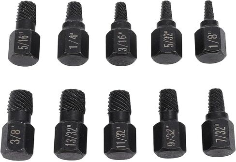 10Pcs Damaged Screw Extractor Set, 1/8in to 13/32in Hex Extractor for Telecommunications Automotive Mechanical Maintenance, CR V Steel Screw Extractors in Saudi Arabia