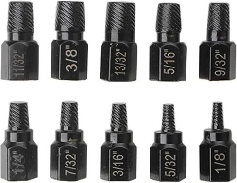 10Pcs Screw Extractor Kit Damaged Screw Remover Set Metal Easy Out Drill Bits Broken Bolt Stud Remover Multi-Spline in Saudi Arabia