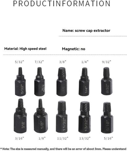 10Pcs Screw Extractor Kit Damaged Screw Remover Set Metal Easy Out Drill Bits Broken Bolt Stud Remover Multi-Spline in Saudi Arabia