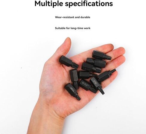 10Pcs Screw Extractor Kit Damaged Screw Remover Set Metal Easy Out Drill Bits Broken Bolt Stud Remover Multi-Spline in Saudi Arabia