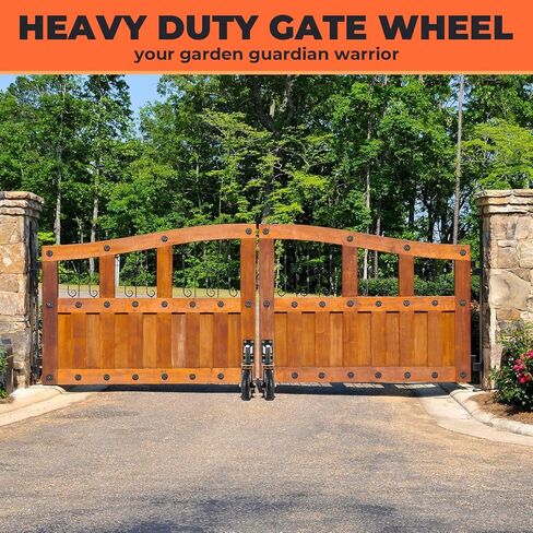 8inch Gate Wheel with Brake, Moves Smoothly Fence, 600 Lb Capacity 360 Degree Rotation Gate Wheels for Wooden/Metal Tube Gate Spring-Loaded Heavy Duty Gate Wheel Nuts Wrench Gloves in Saudi Arabia
