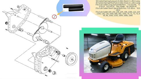 استبدال 715-3014 915-3014 دبوس زنبركي ملفوف/ دبابيس لف حلزونية/ دبابيس زنبركية ملفوفة 715-0114A 715-0114 915-0114 706-15946 IH-19534-R1 يناسب دبابيس لف شبل كاديت (12 حزمة) in Kuwait