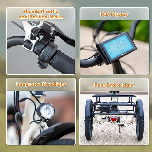 EMOJO Bull 8.5" Low Step Through Electric Tricycle for Adults Up to 100 Miles Long Range Ebike Trike with Differential 500W 7 Speed 20MPH Three Wheel Electric Bike in Saudi Arabia