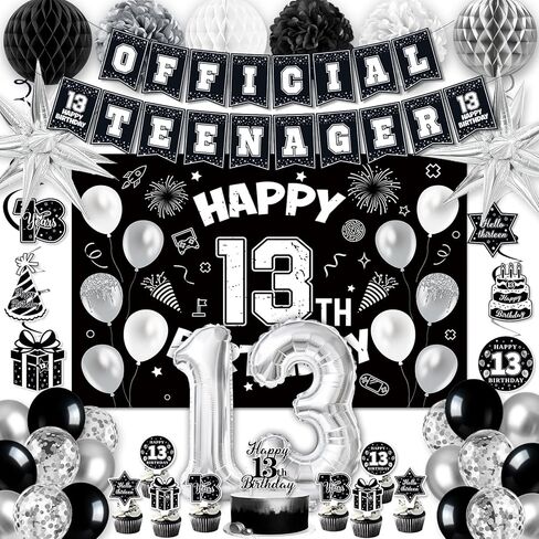 18th Birthday Decorations for Boys Girls, Black 18th Birthday Supplies Include Time To Adult Banner Happy 18th Birthdays Backdrop Cake Topper for 18 Year Old Birthday Decor in Kuwait