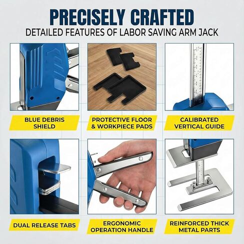 2 Pack Labor Saving Jack, Upgraded Furniture Lift with Debris-Proof Shield, Dual Release Mode (Step & Fast), 440lbs Capacity, 8.27" Lifting Height, for Home Repair, Door, Tile & DIY Project in Saudi Arabia