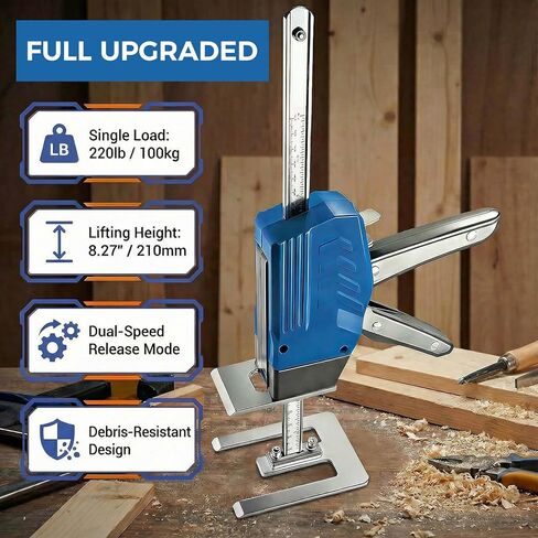 2 Pack Labor Saving Jack, Upgraded Furniture Lift with Debris-Proof Shield, Dual Release Mode (Step & Fast), 440lbs Capacity, 8.27" Lifting Height, for Home Repair, Door, Tile & DIY Project in Saudi Arabia