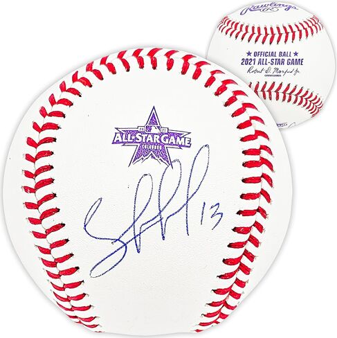 Salvador Perez Autographed Official 2021 All Star Game Logo Game Baseball Royals Beckett BAS Witness Stock #216044 in Saudi Arabia