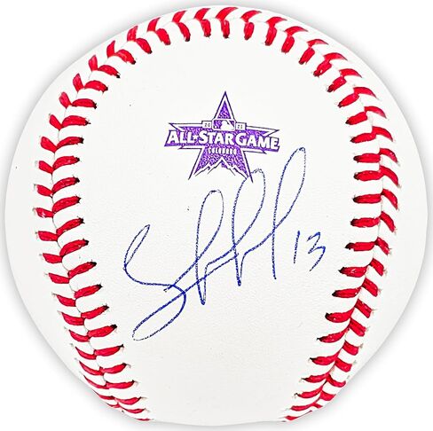 Salvador Perez Autographed Official 2021 All Star Game Logo Game Baseball Royals Beckett BAS Witness Stock #216044 in Saudi Arabia
