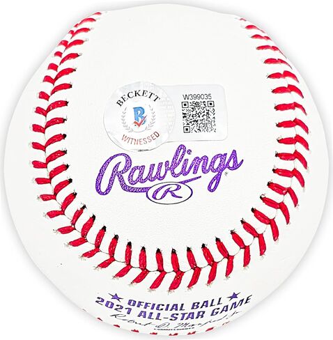 Salvador Perez Autographed Official 2021 All Star Game Logo Game Baseball Royals Beckett BAS Witness Stock #216044 in Saudi Arabia