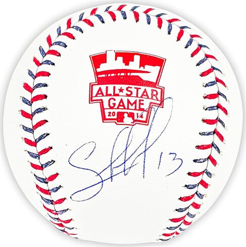 Salvador Perez Autographed Official 2014 All Star Game Logo Game Baseball Royals Beckett BAS Witness Stock #216040 in Saudi Arabia