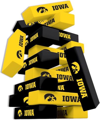 يوم ألعاب ماستربيسز - الرابطة الوطنية لرياضة الجامعات بالولايات المتحدة (NCAA Iowa Hawkeyes) - برج تمبل مرخص رسميًا، مكعبات خشبية حقيقية in Saudi Arabia