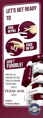 MasterPieces Game Day - NCAA Texas A&M Aggies - Officially Licensed Tumble Tower, Real Wood Blocks in Saudi Arabia