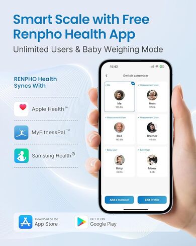 RENPHO Smart Scale, Digital Bathroom Scale for Weight, Scale with BMI, Body Fat, Muscle Mass, Body Composition Analysis, Highly Accurate Bluetooth Scale with APP, 400lbs, White-Elis 1 in Saudi Arabia