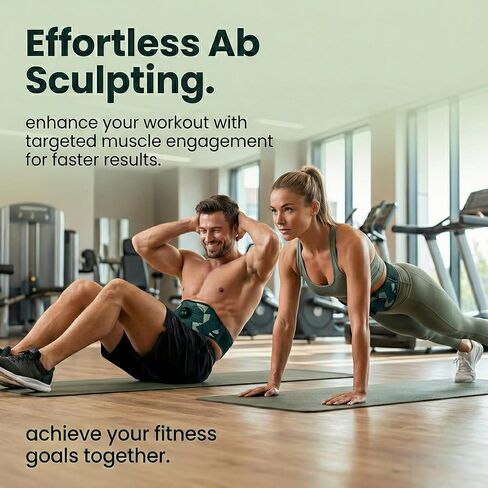 جهاز تحفيز عضلات البطن، حزام تدريب البطن والظهر من الدرجة العسكرية للرجال والنساء، جهاز تمرين محمول، معدات لياقة بدنية منزلية للاستخدام المكتبي والسفر باللون الأسود in Kuwait