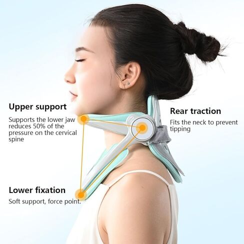 Neck Brace for Neck Pain and Support, 360° Adjustable Cervical Collar, Soft Neck Traction Device Neck Stretcher Orthotic Corrector, for Forward Head Posture Correction, Cervical Spine Pressure Relief in Saudi Arabia