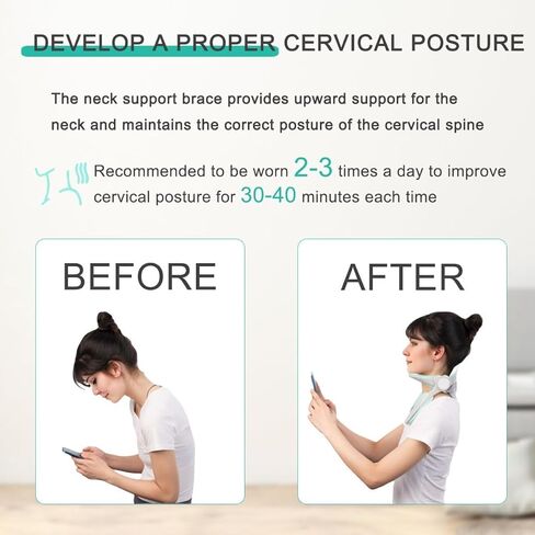 Neck Brace for Neck Pain and Support, 360° Adjustable Cervical Collar, Soft Neck Traction Device Neck Stretcher Orthotic Corrector, for Forward Head Posture Correction, Cervical Spine Pressure Relief in Saudi Arabia