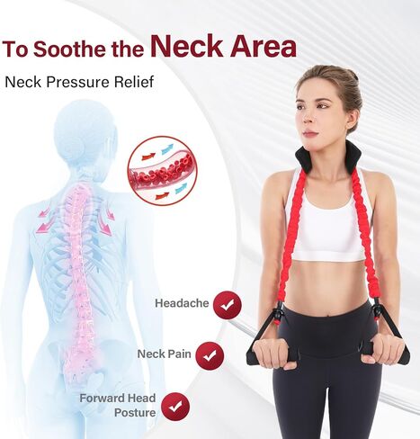 Neck Stretcher Exerciser Band- Cervical Neck Traction Device for Neck Pain Relief, Neck Stretching Cervical Traction Device with Wider and Thicker Padding - Durable and Comfortable in Saudi Arabia