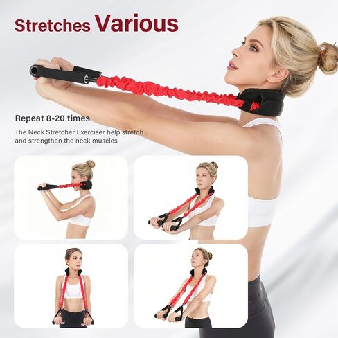 Neck Stretcher Exerciser Band- Cervical Neck Traction Device for Neck Pain Relief, Neck Stretching Cervical Traction Device with Wider and Thicker Padding - Durable and Comfortable in Saudi Arabia