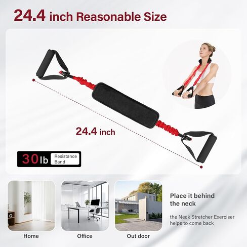 Neck Stretcher Exerciser Band- Cervical Neck Traction Device for Neck Pain Relief, Neck Stretching Cervical Traction Device with Wider and Thicker Padding - Durable and Comfortable in Saudi Arabia