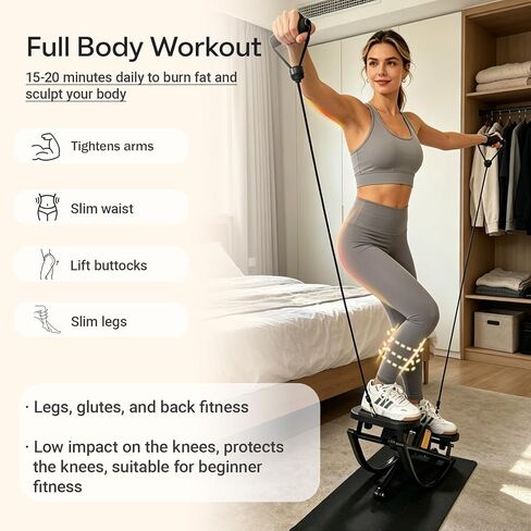 آلة Rock Stepper - جهاز Rock Stepper الهزاز الجانبي من الجانب إلى الجانب مع شاشة رقمية وأشرطة مقاومة، آلة تمرين منزلية للساقين والأرداف والخصر والقلب in Kuwait