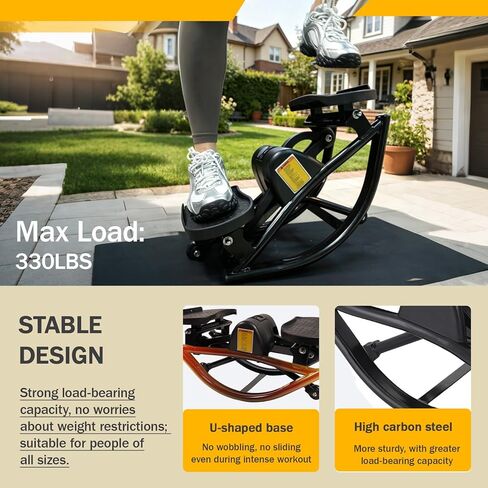 آلة Rock Stepper - جهاز Rock Stepper الهزاز الجانبي من الجانب إلى الجانب مع شاشة رقمية وأشرطة مقاومة، آلة تمرين منزلية للساقين والأرداف والخصر والقلب in Kuwait