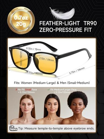 HD Blue Light Blocking Glasses 75% VLT - Dual-Shield™ Anti-Glare for Night Driving, Gaming & Office in Saudi Arabia