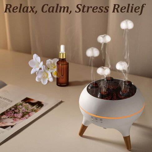 Essential Oil Diffuser for Home, Bedroom Humidifiers, Air Scent Aroma Aromatherapy Ultrasonic Humidifier Machine Timer Small Mini difusor de Aromas para casa Living Room Office Decor Gifts Jellyfish in Kuwait