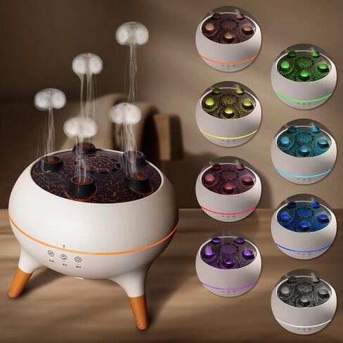 Essential Oil Diffuser for Home, Bedroom Humidifiers, Air Scent Aroma Aromatherapy Ultrasonic Humidifier Machine Timer Small Mini difusor de Aromas para casa Living Room Office Decor Gifts Jellyfish in Kuwait