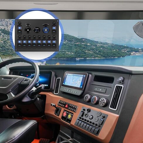 لوحة مفاتيح هزازة بحرية 10 عصابة، لوحة مفاتيح تبديل القارب مع قاطع دائرة إعادة الضبط، الفولتميتر، مقبس ولاعة سجائر السيارة 4.2 أمبير، شاحن USB مزدوج 12 فولت 24 فولت وتحكم، لشاحنة القوارب البحرية RV in Kuwait